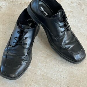Boys Black Leather Dress Shoes